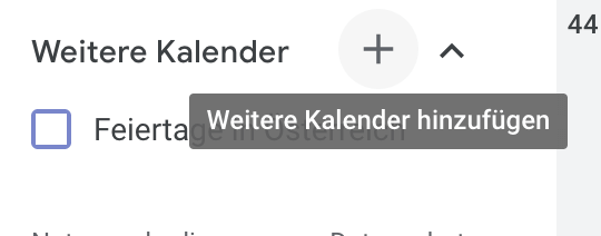 Weitere Kalender hinzufügen in Google Kalender